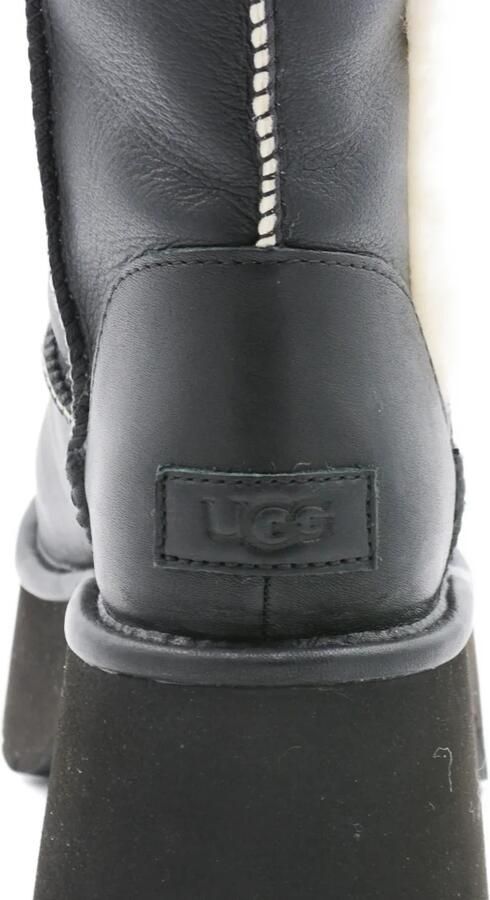 UGG Leren laarzen met plateauzool en bont Zwart - Foto 4