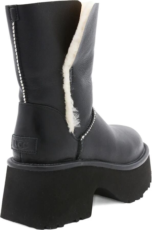 UGG Leren laarzen met plateauzool en bont Zwart - Foto 3