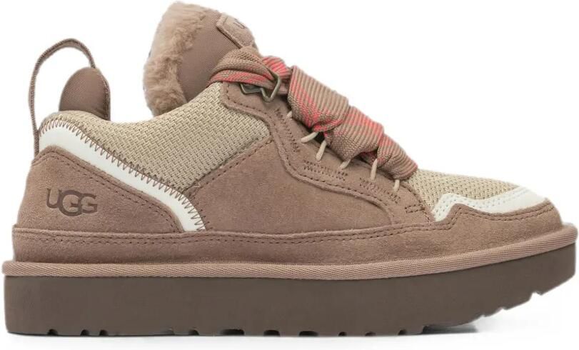 UGG Lowmel chunky low-top sneakers met suède vlakken Bruin