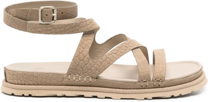 UGG Sandalen met krokodillen-reliëf Beige