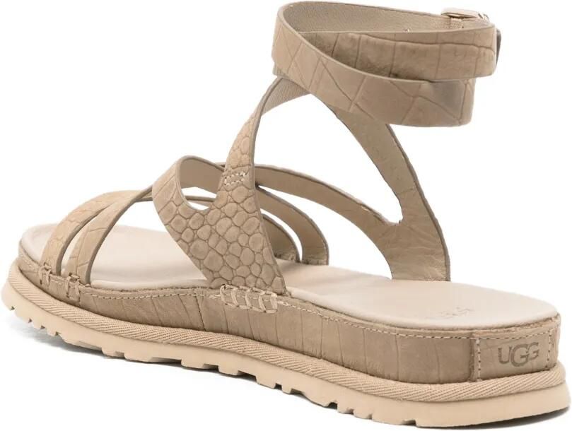 UGG Sandalen met krokodillen-reliëf Beige - Foto 2