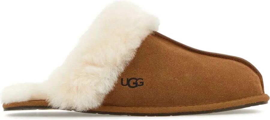 UGG Scuffette suède slippers met lammy afwerking Bruin - Foto 3