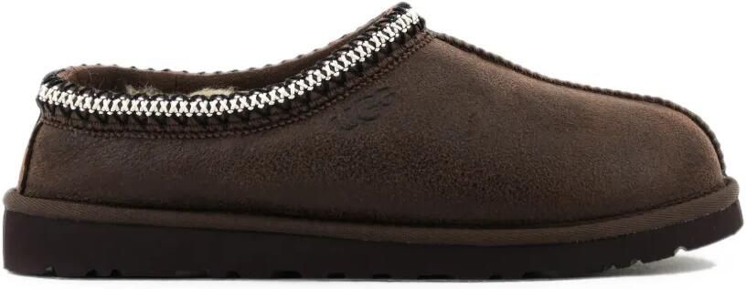 UGG Tasman gerafelde suède lamsleren slippers Bruin