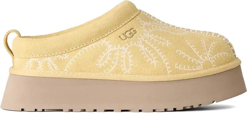 UGG Tazz Botanic muiltjes met borduursel en plateauzool Geel