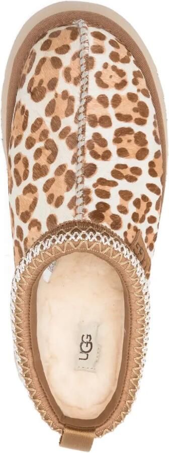 UGG Tazz leren slippers met luipaardprint Beige