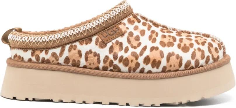 UGG Tazz leren slippers met luipaardprint Beige - Foto 5