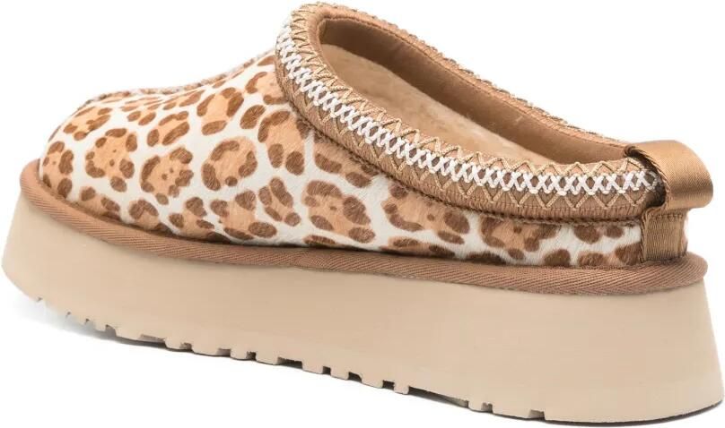 UGG Tazz leren slippers met luipaardprint Beige - Foto 3