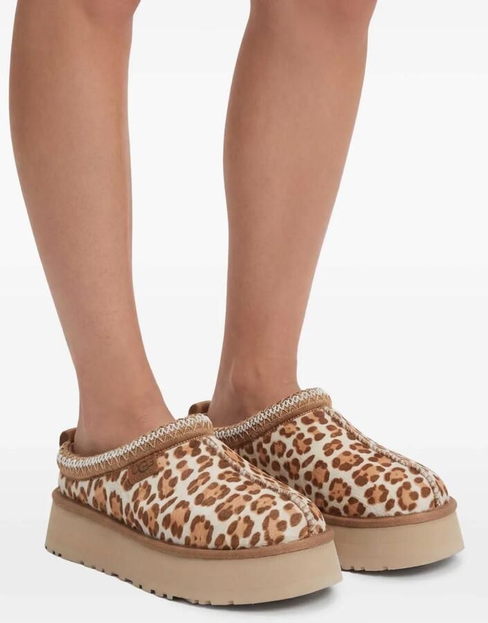 UGG Tazz leren slippers met luipaardprint Beige - Foto 2