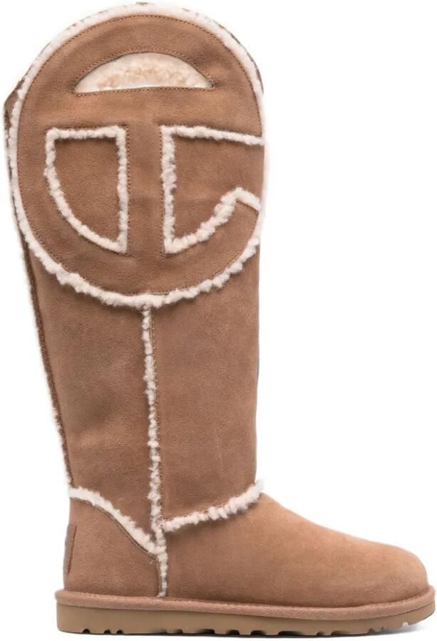UGG Telfar shearling-trim suede boots Beige
