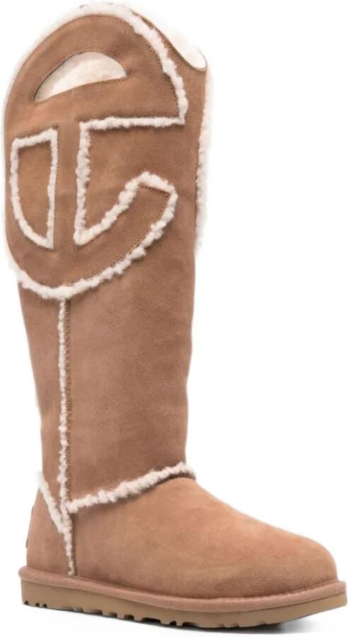 UGG Telfar shearling-trim suede boots Beige - Foto 2