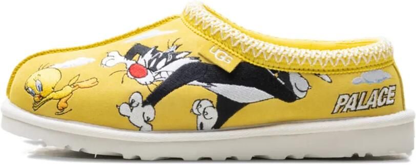 UGG x Palace Looney Tunes tasman slippers met stripprint Geel