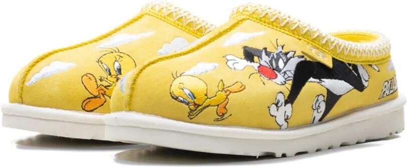 UGG x Palace Looney Tunes tasman slippers met stripprint Geel