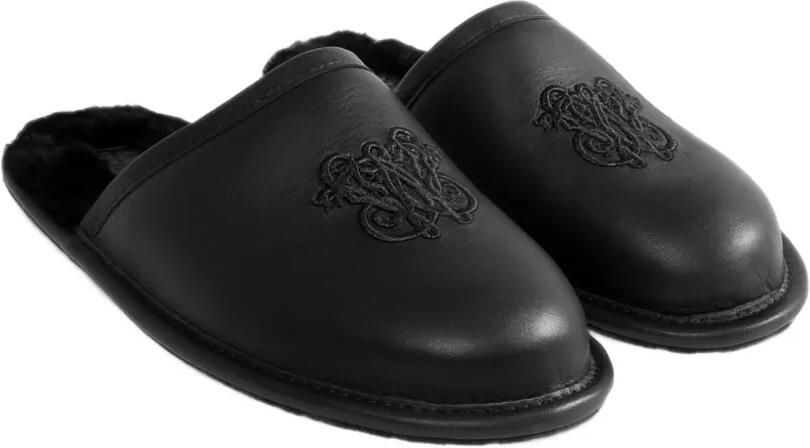UGG x Willy Chavarria Hotel kalfsleren slippers Zwart - Foto 4