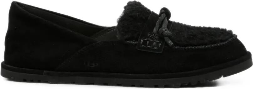 UGG Zora loafers met lammy afwerking en strik Zwart