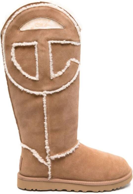 UGG x Telfar enkellaarzen met logopatch Beige