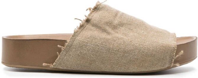 Uma Wang Canvas slippers Beige