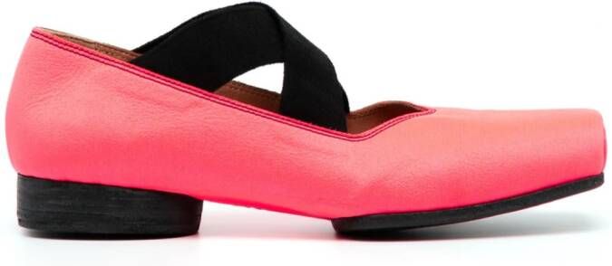 Uma Wang crossover-strap ballerina shoes Roze