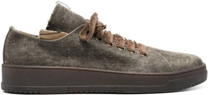 Uma Wang distressed round-toe sneakers Groen