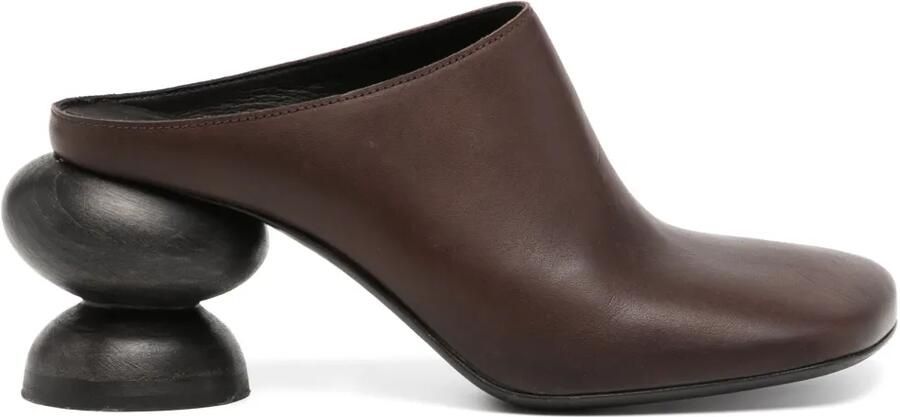 Uma Wang 75 mm Stone muiltjes Bruin