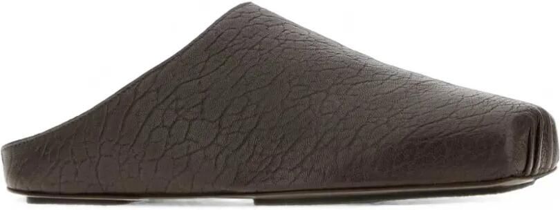 Uma Wang Leren slippers met gekreukt effect Bruin - Foto 2