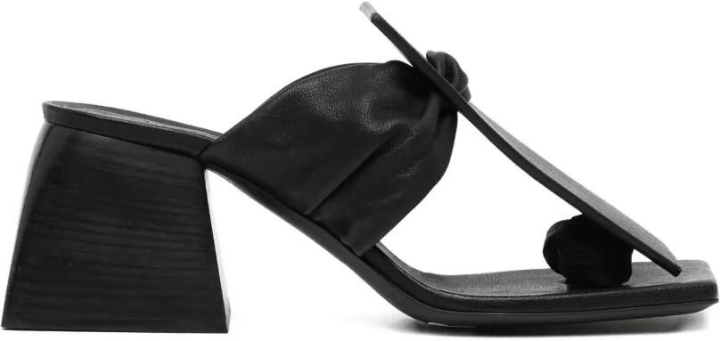 Uma Wang Geknoopte sandalen met vierkante neus Zwart