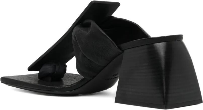 Uma Wang Geknoopte sandalen met vierkante neus Zwart - Foto 2