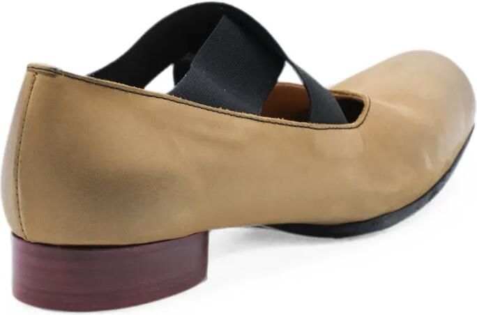 Uma Wang Leren pumps met gekruiste bandjes Beige - Foto 3