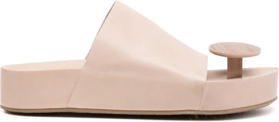 Uma Wang Leren sandalen Beige