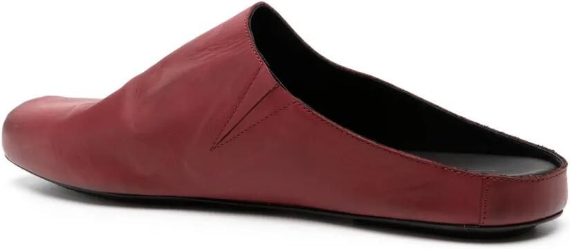 Uma Wang Leren slippers met vierkante neus Rood - Foto 3