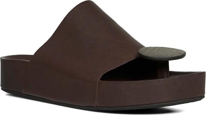 Uma Wang Platte leren sandalen Bruin