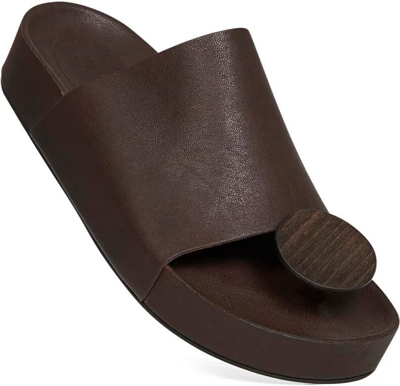 Uma Wang Platte leren sandalen Bruin - Foto 2