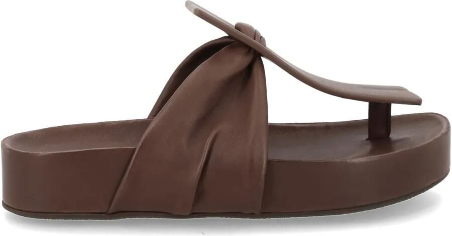 Uma Wang Slippers met geknoopt detail Bruin