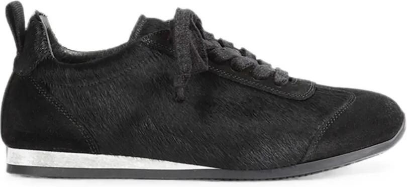 Uma Wang Suède sneakers met kalfshaar Zwart