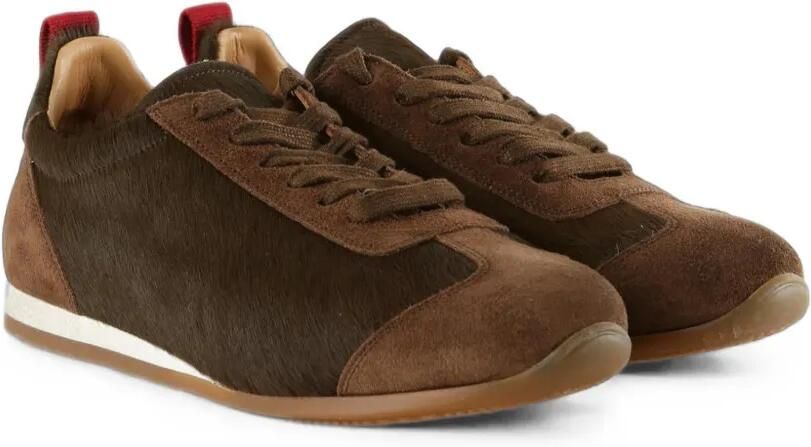 Uma Wang Suède sneakers met ponyhaar Bruin - Foto 2