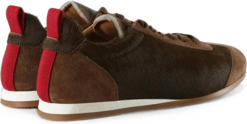 Uma Wang Suède sneakers met ponyhaar Bruin - Foto 3