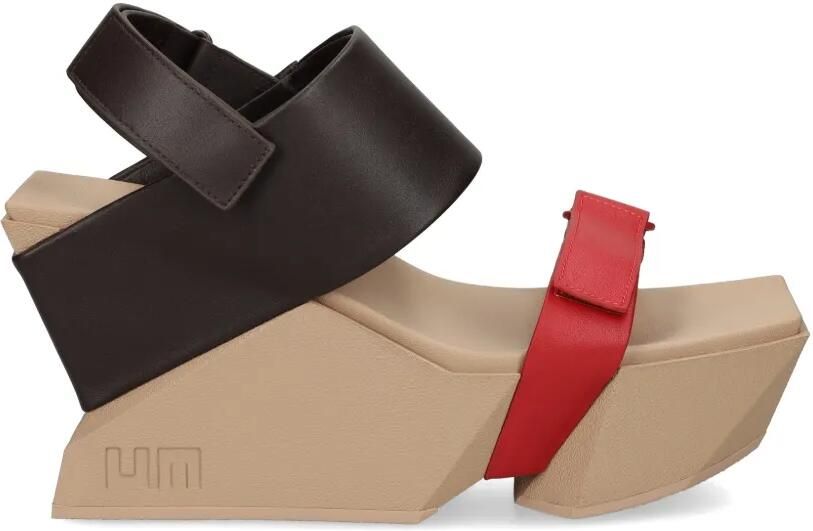 United Nude Brutt sandalen met klittenband en sleehak Bruin