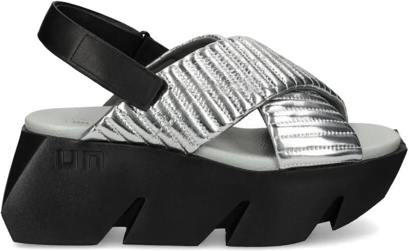United Nude Bull Puffier gewatteerde sandalen met gekruiste bandjes Zilver