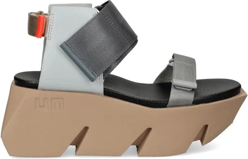 United Nude Bull Run sandalen met klittenband en plateauzool Grijs