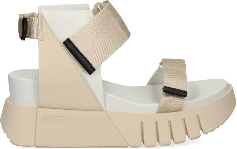 United Nude Delta Run sandalen met klittenband en plateauzool Beige