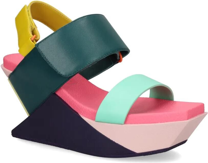 United Nude Delta Wedge sandalen met klittenband en sleehak Groen - Foto 3