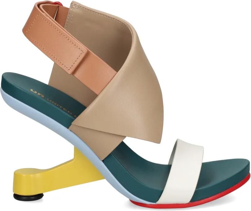 United Nude Eamz Polo sandalen met architectonische hak en colourblocking Beige