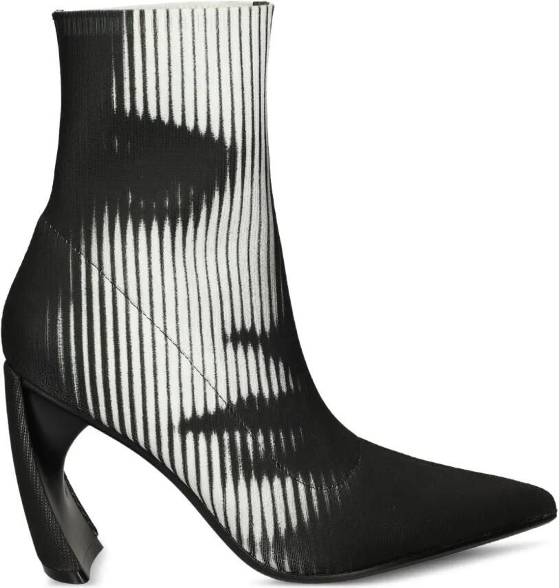 United Nude Enkellaarzen met puntige neus en grafische print Zwart