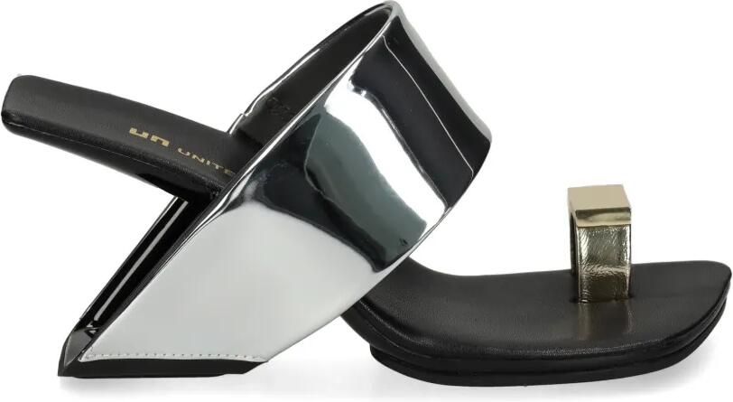 United Nude Loop Toe Hi sandalen met metallic-effect en teenring Zilver