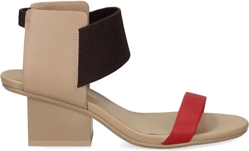 United Nude Raila Mid sandalen met elastisch bandje en blokhak Beige