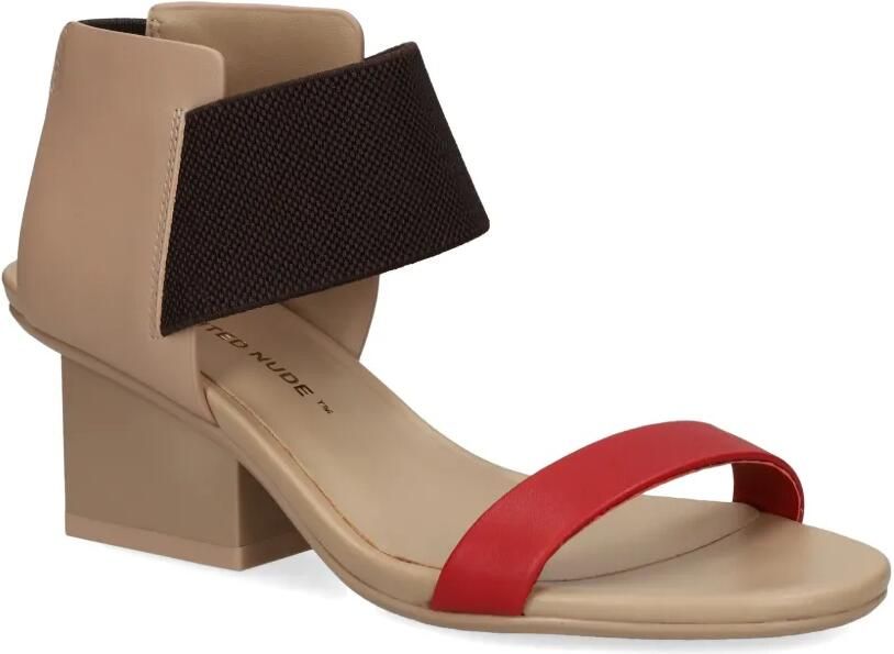 United Nude Raila Mid sandalen met elastisch bandje en blokhak Beige - Foto 3