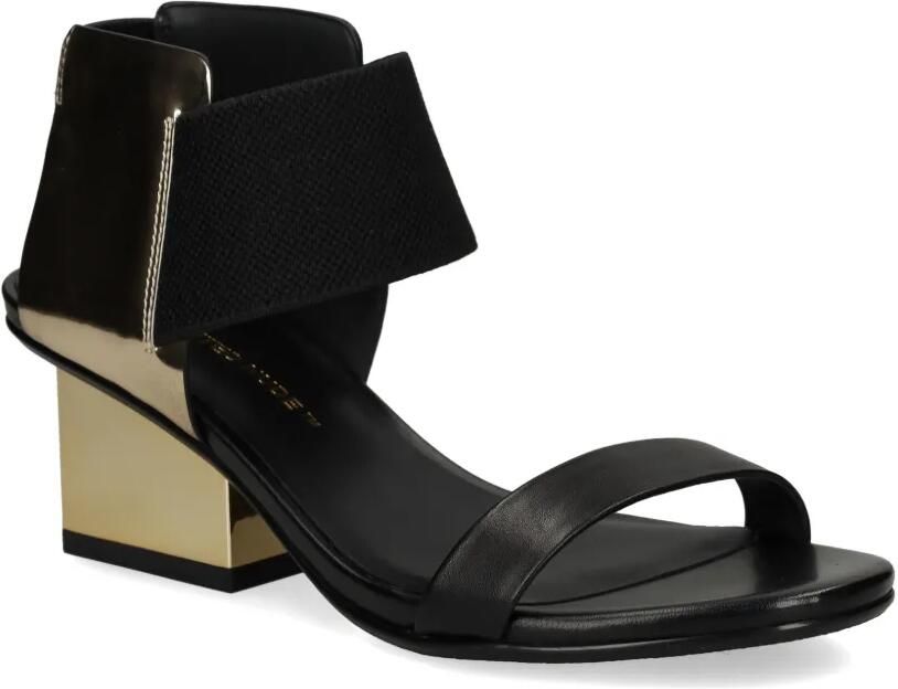United Nude Raila Mid sandalen met metallic-effect en blokhak Zwart - Foto 3