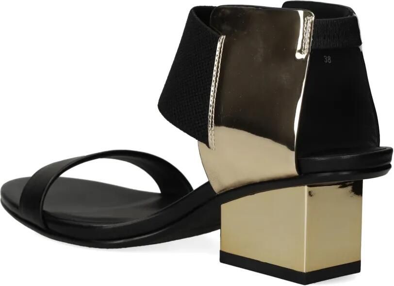 United Nude Raila Mid sandalen met metallic-effect en blokhak Zwart - Foto 4