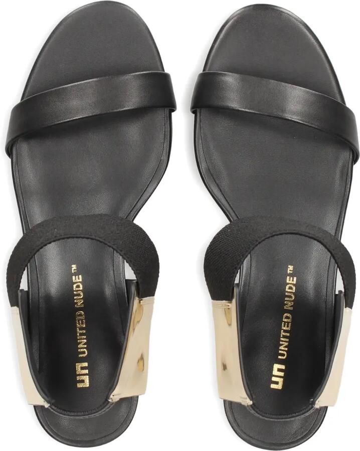 United Nude Raila Mid sandalen met metallic-effect en blokhak Zwart - Foto 2