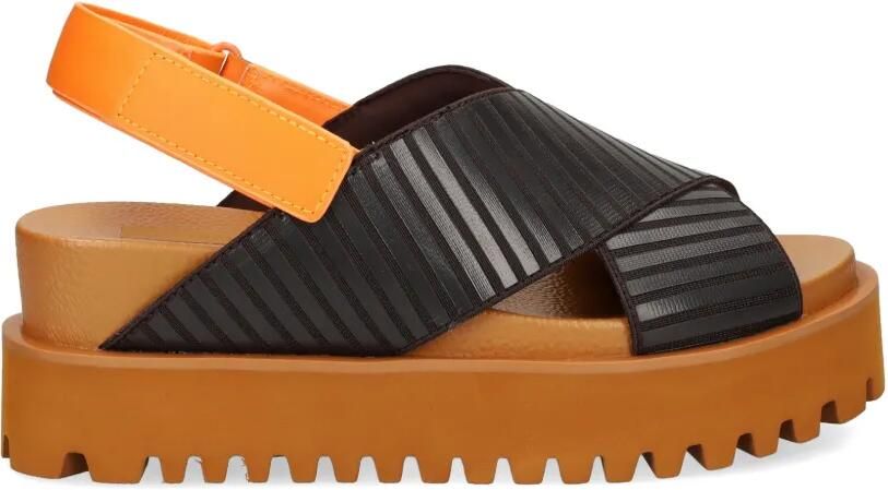 United Nude Rico X Sandal gestreepte sandalen met gekruiste bandjes Oranje