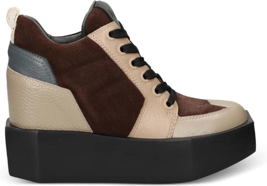 United Nude Stonecourt Mid sneakers met vlakken Bruin